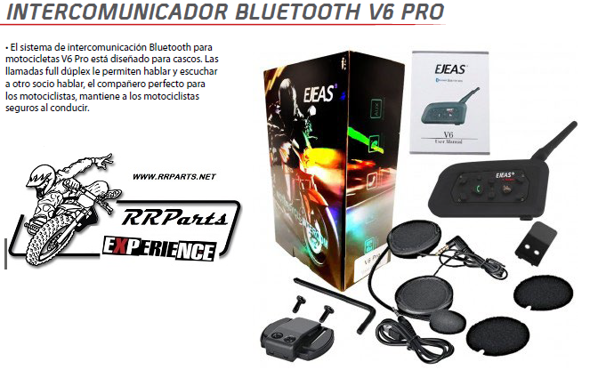 Auriculares intercomunicador EJEAS V6 PRO Bluetooth para
